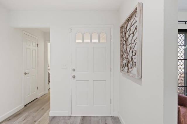 foyer featuring light hardwood / wood-style floors