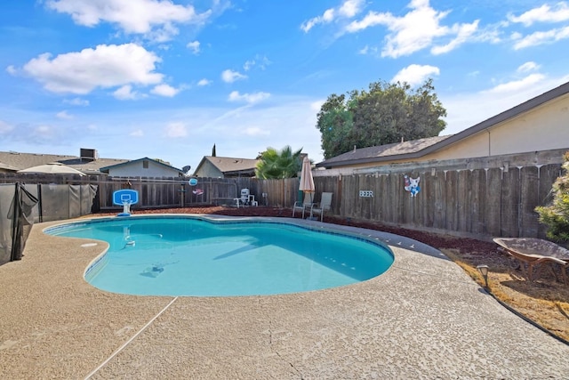 view of pool featuring a patio