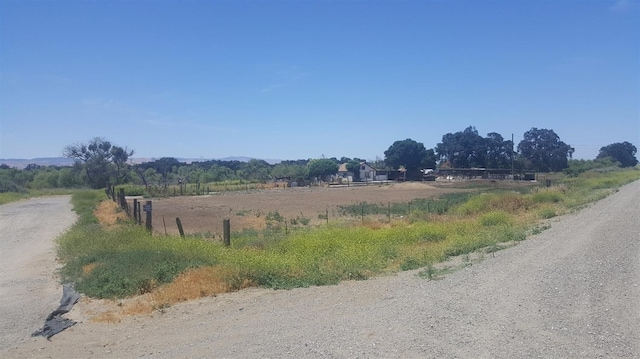 view of street with a rural view