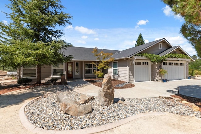 view of front of house with a garage