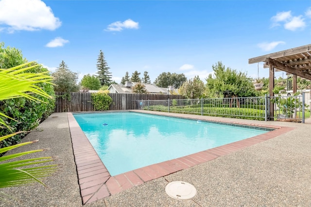 view of pool featuring a pergola