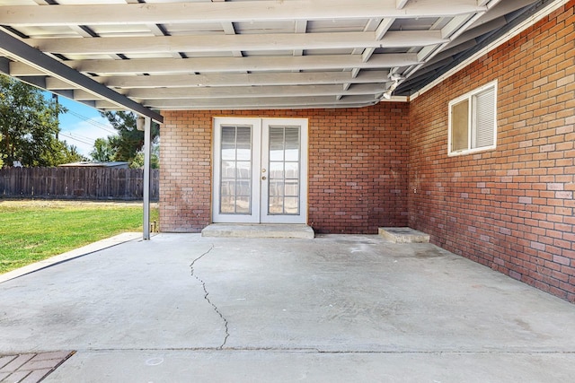 view of patio with french doors