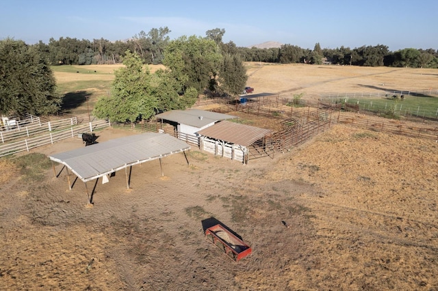 aerial view featuring a rural view