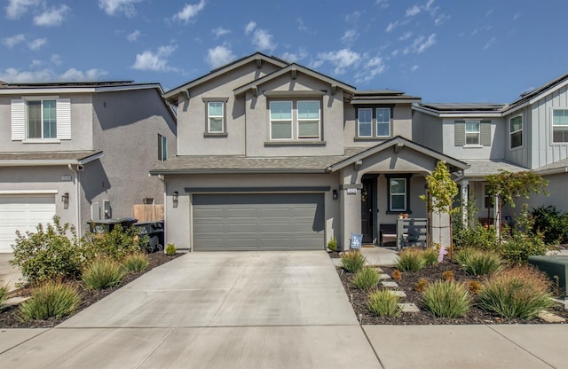 view of front of house with a garage