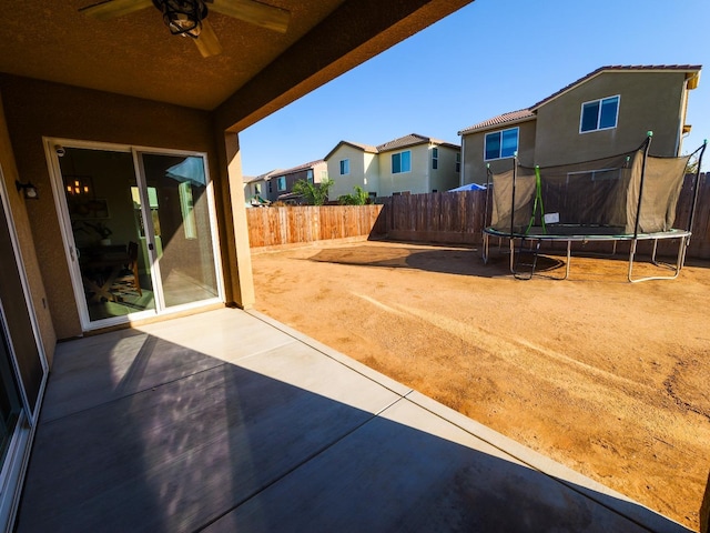 view of patio with a trampoline