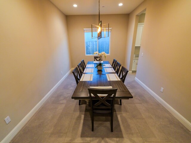 dining room featuring an inviting chandelier