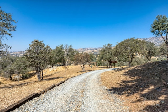 view of road featuring a mountain view