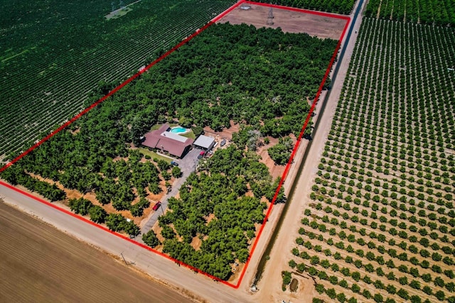 aerial view with a rural view