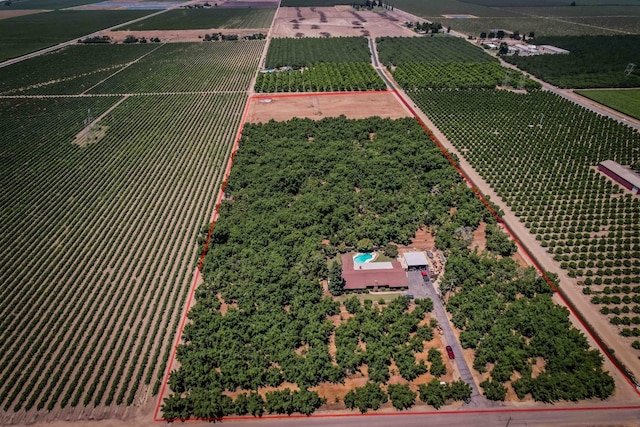 aerial view with a rural view