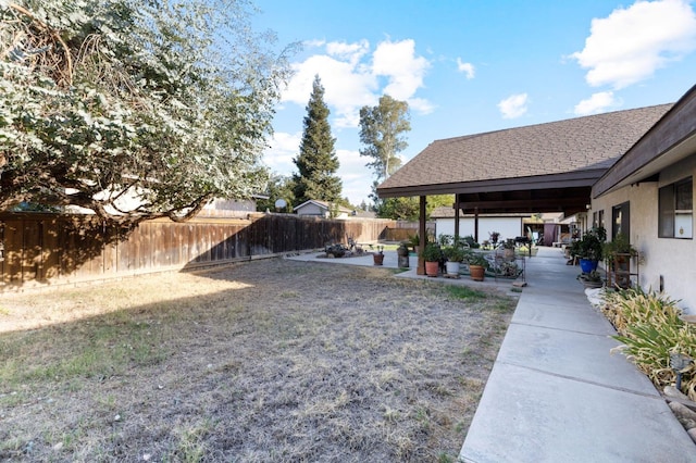 view of yard with a patio