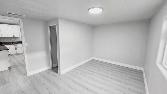 interior space with light hardwood / wood-style flooring