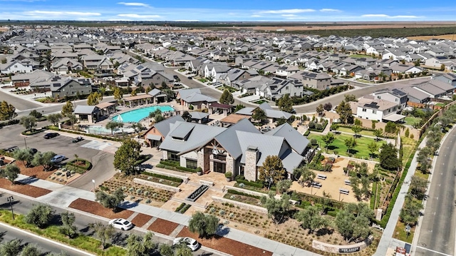 1007 Highland Rd W, Madera, CA 93636 - aerial perspective of suburban area featuring a pool area