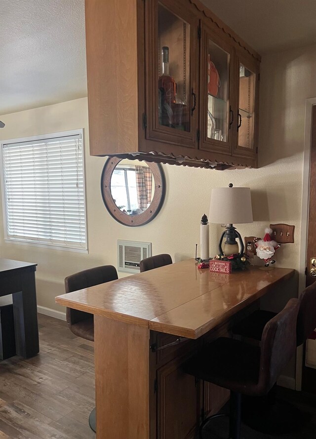 office space with light hardwood / wood-style floors