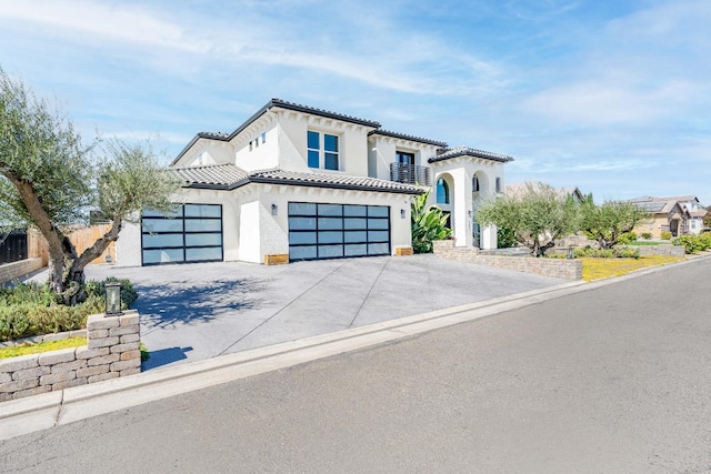 view of front of house with a garage