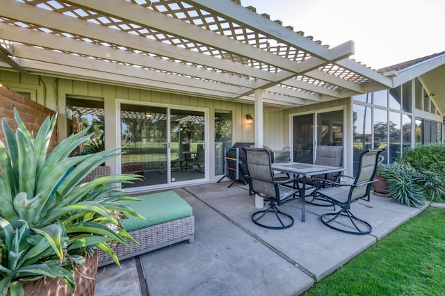 view of patio / terrace with a pergola