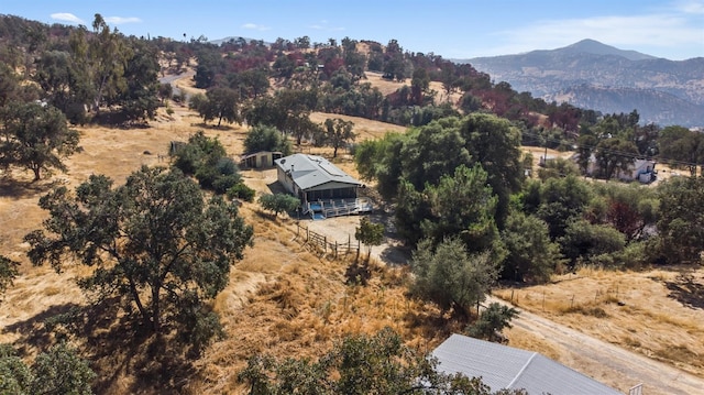 drone / aerial view with a mountain view