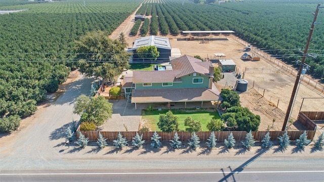 aerial view featuring a rural view