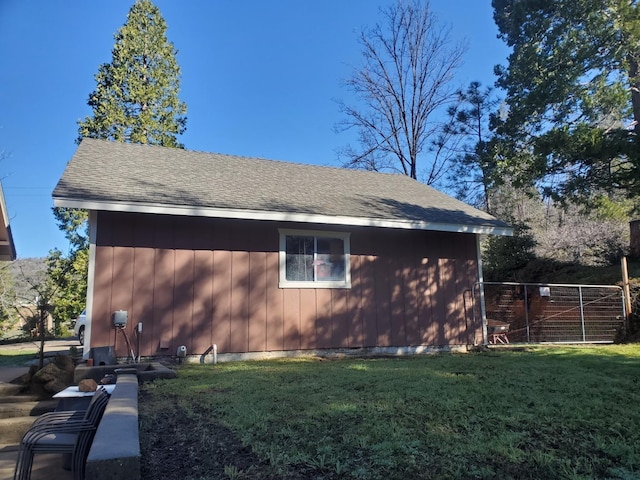 view of home's exterior featuring a lawn