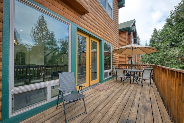 deck with french doors