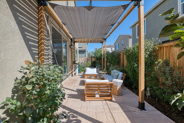 view of patio / terrace with an outdoor living space