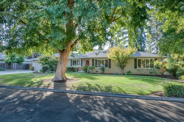 view of front facade with a front yard