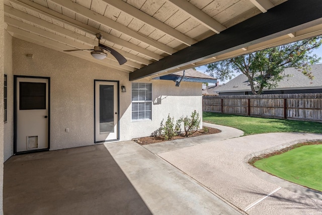 view of patio / terrace with ceiling fan