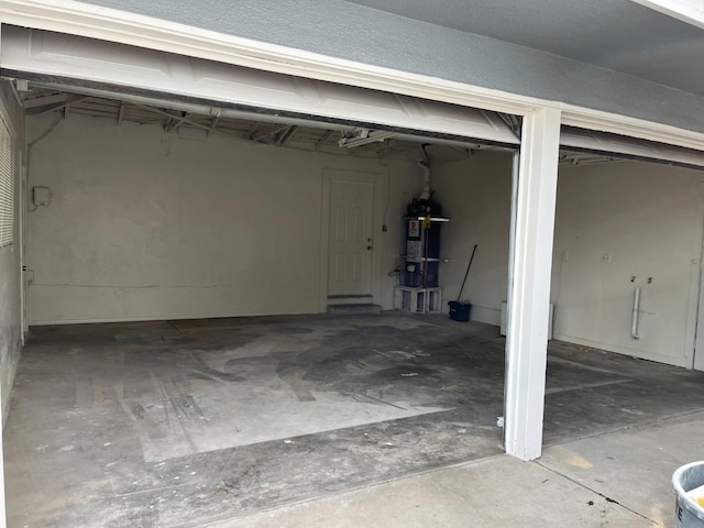 garage with secured water heater