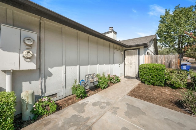 doorway to property with a patio