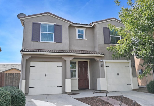 view of front of house with a garage