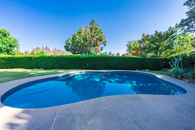 view of pool with a fenced in pool
