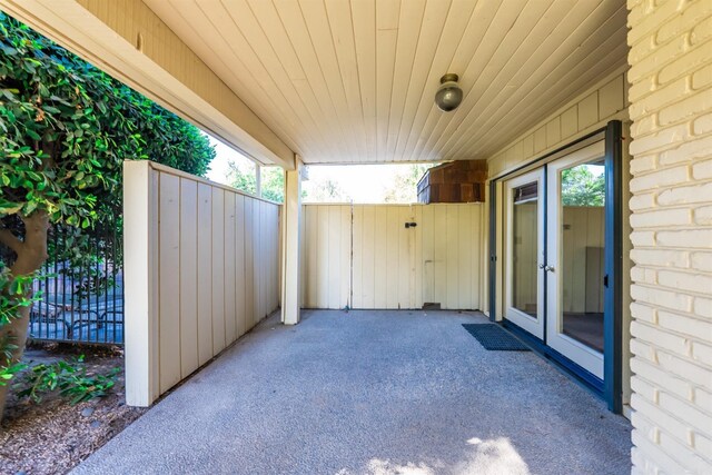 view of patio featuring fence