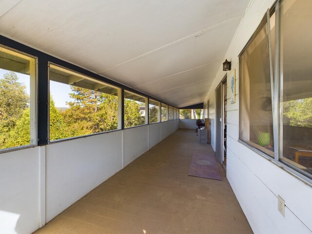 view of unfurnished sunroom