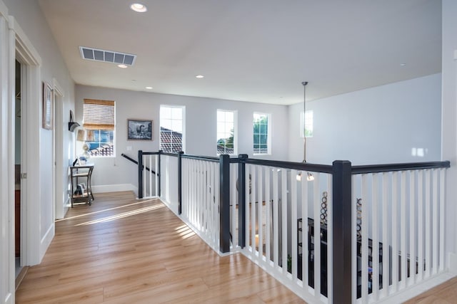 hall featuring light wood-type flooring