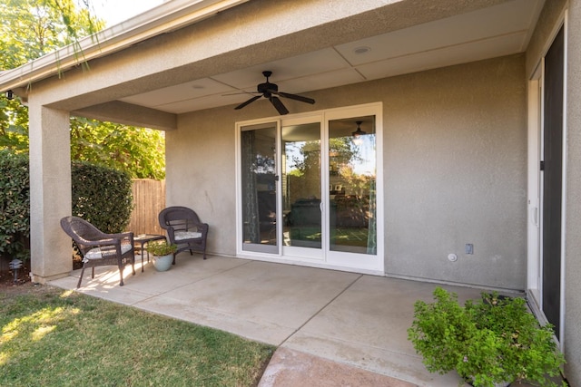 view of patio / terrace with ceiling fan