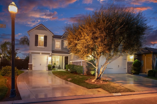 view of front of house featuring a garage