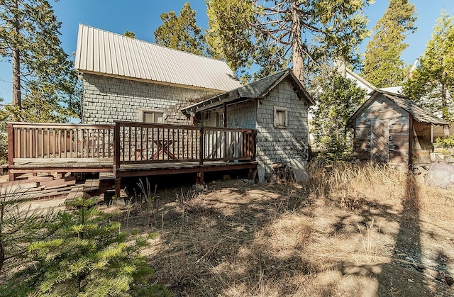 rear view of house with a deck