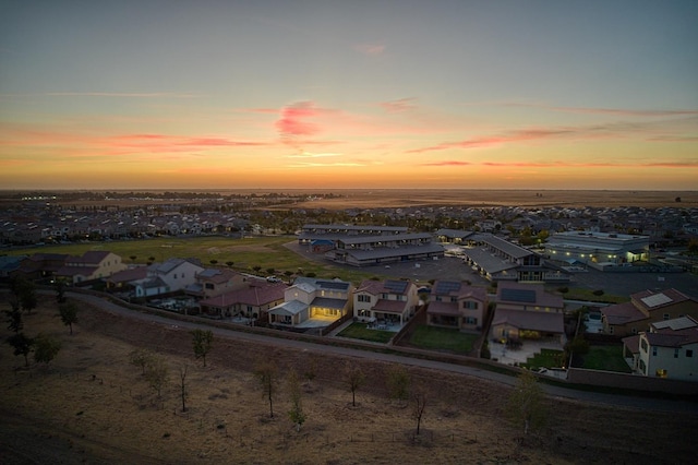 aerial view with a residential view