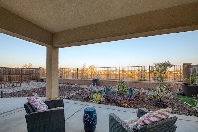 view of patio with a fenced backyard