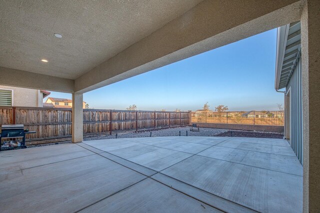 view of patio featuring a fenced backyard