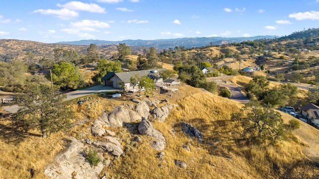 birds eye view of property featuring a mountain view