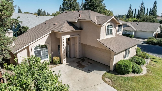 view of front of house with a garage