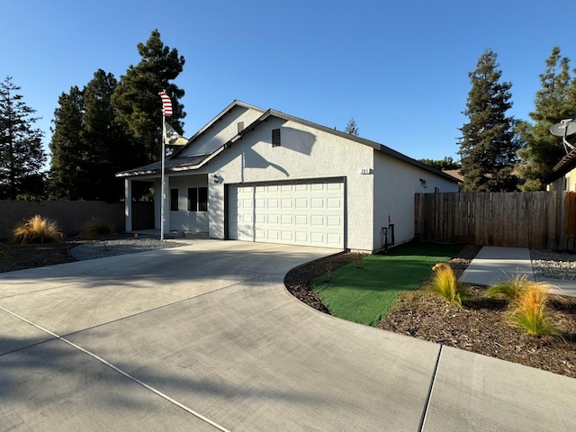 view of front of house with a garage