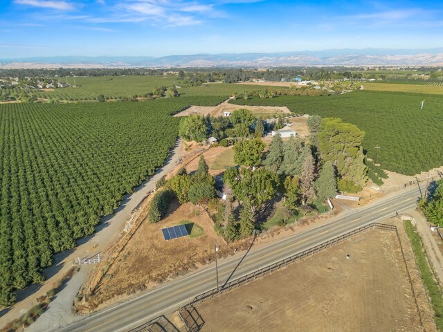 aerial view featuring a mountain view and a rural view