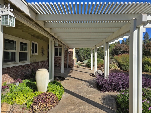 view of patio with a pergola