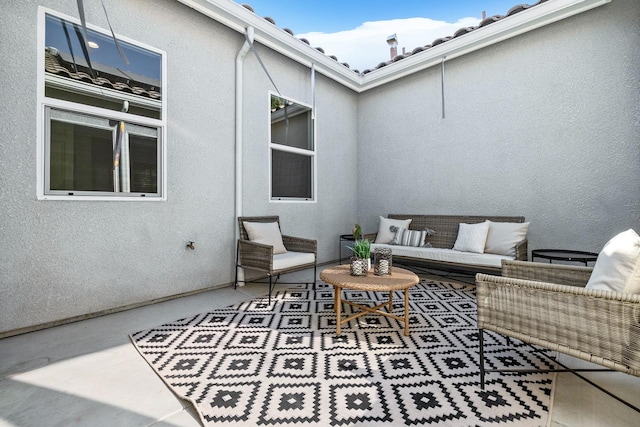 view of patio with an outdoor living space