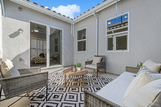 view of patio featuring an outdoor living space