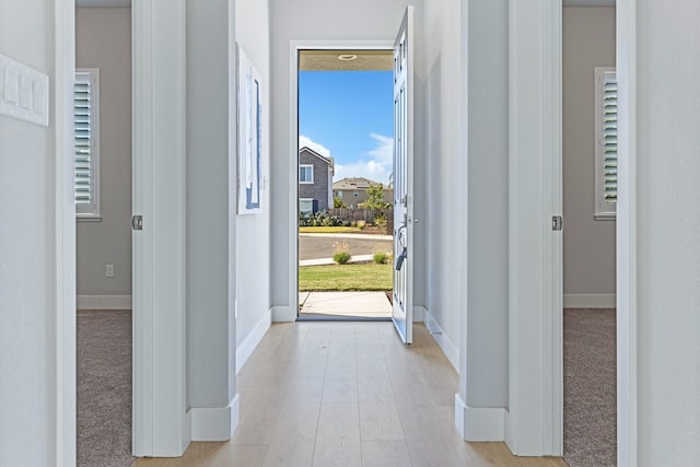 entrance foyer featuring light hardwood / wood-style flooring