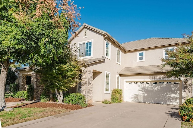 view of front of house with a garage