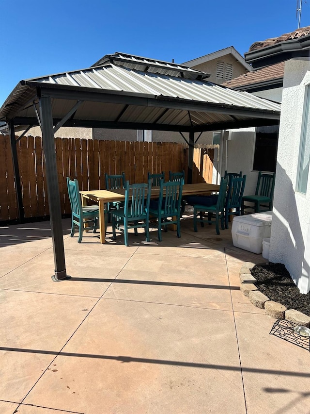 view of patio with a gazebo