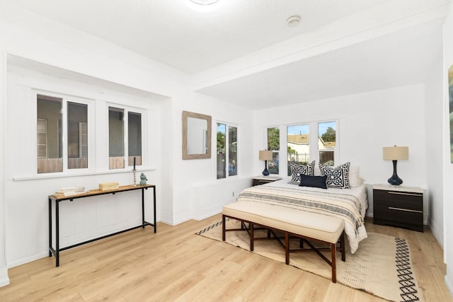 bedroom featuring light wood-type flooring